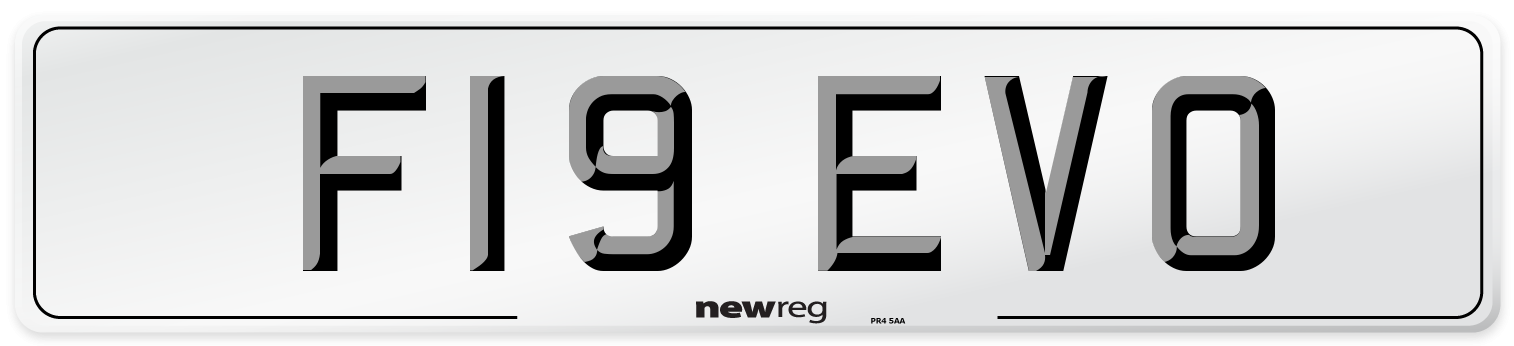 F19 EVO Number Plate from New Reg